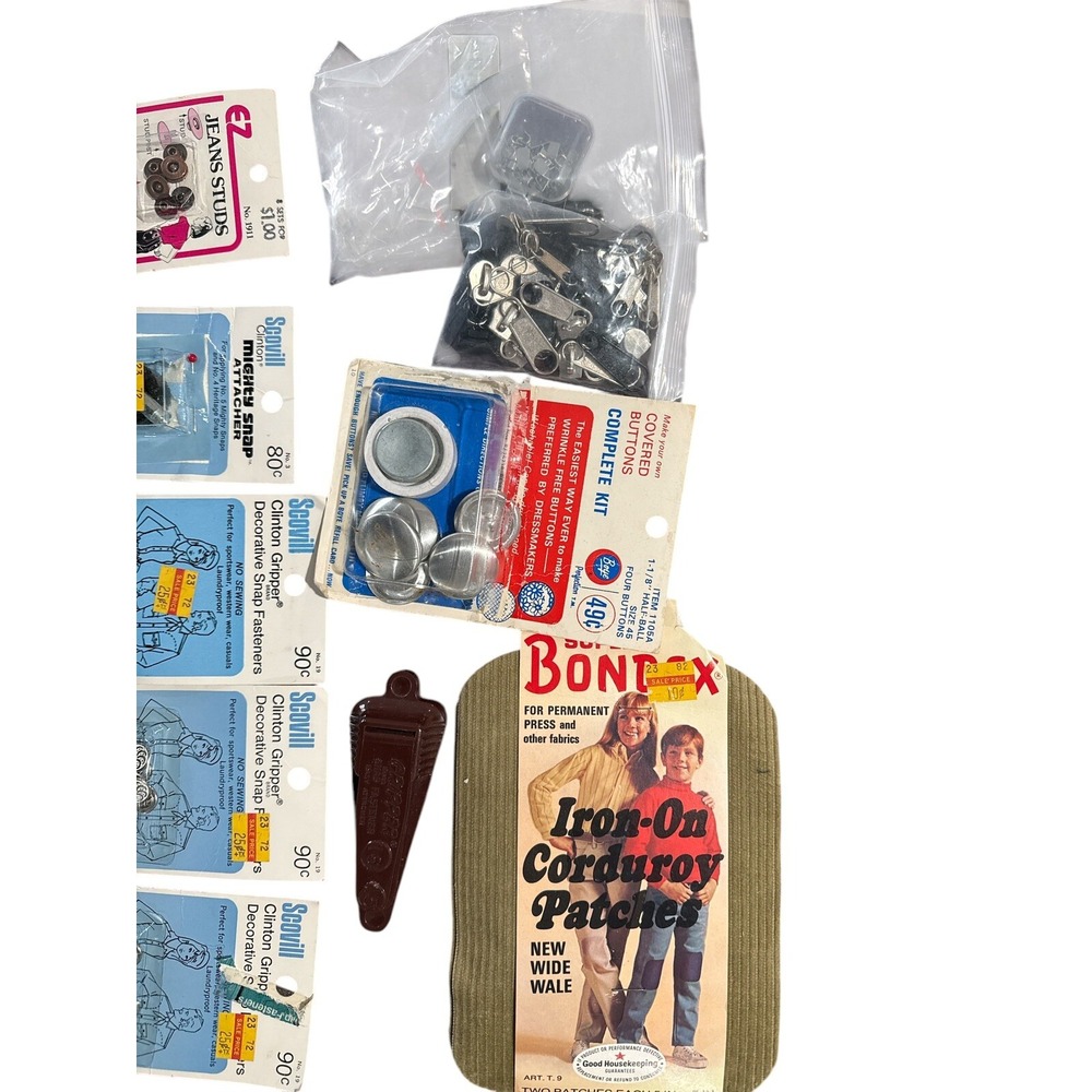 Huge Lot Snaps, Hooks, Eyes, Loops, Grippers,‎ Studs & Zippers Vintage - Picture 2 of 5